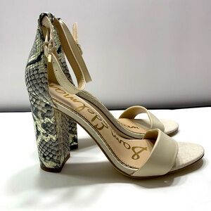 New Sam Edelman Women’s Yaro Classic Leather Sandals Snake Multi US 6.5M…